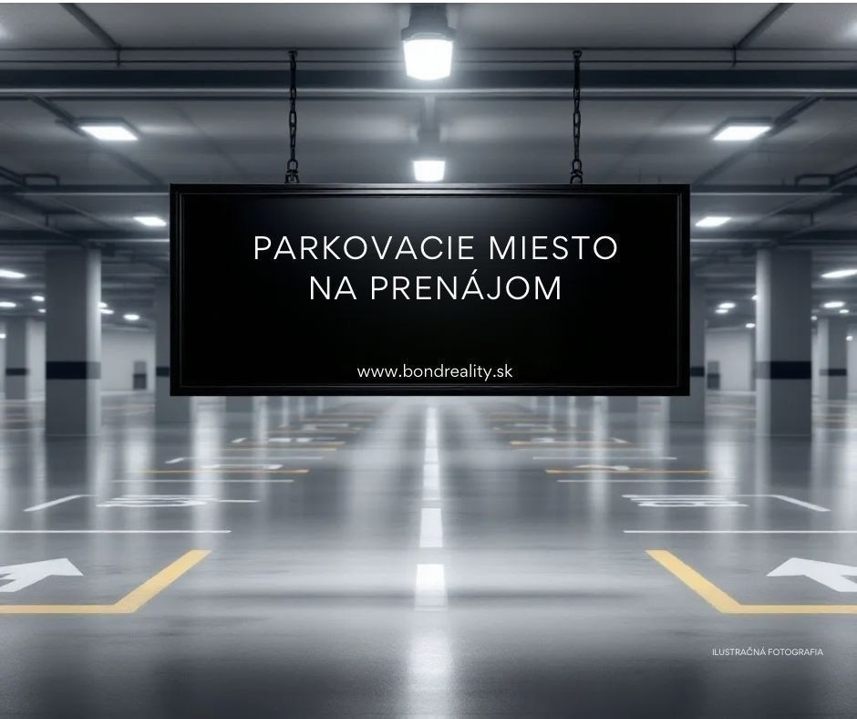 PODZEMNÉ PARKOVACIE MIESTO v Skyparku - Továrenska ulica. 