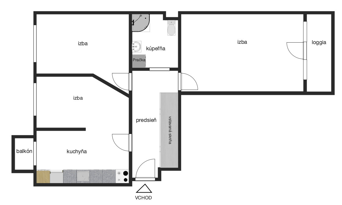 3-izbový byt, Staré mesto