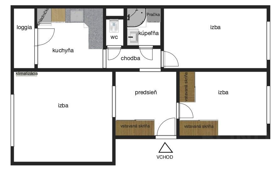 Predaj, 3-izbového bytu s lodžiou v 8 podlažnom dome, na Tupolevovej ulici 
