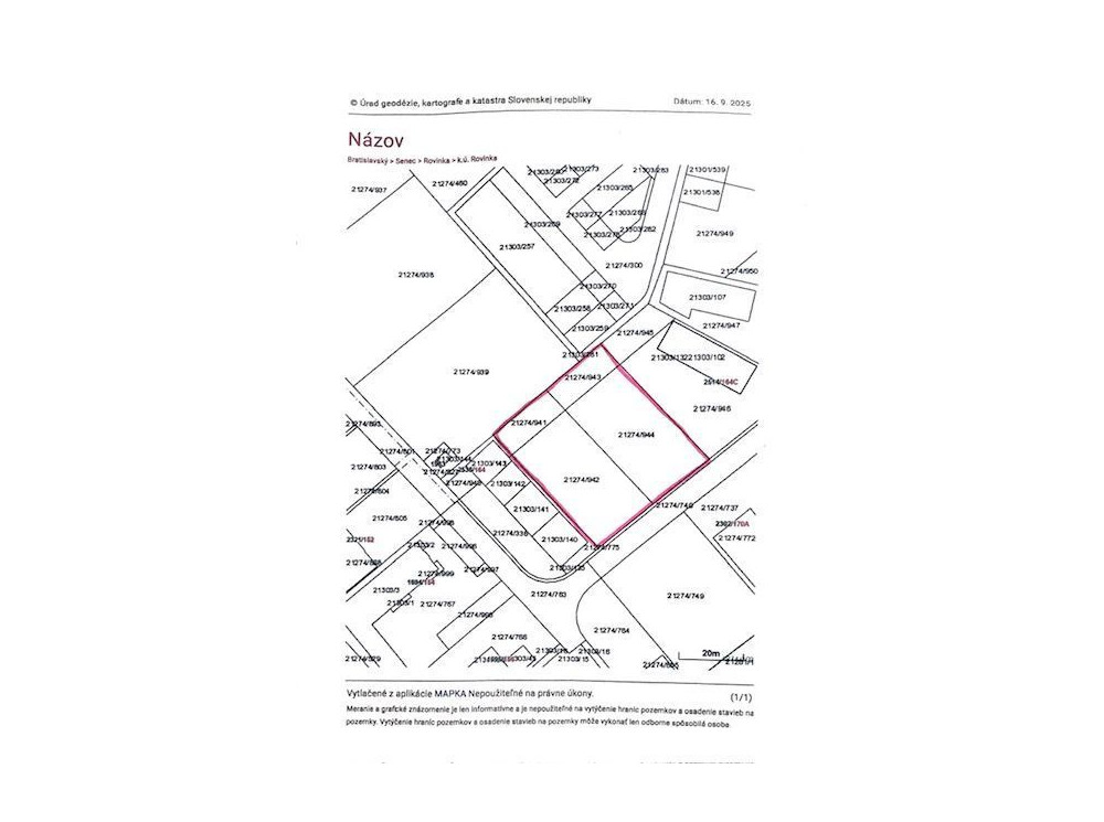 Predaj pozemku v priemyselnej zóne Rovinka okres Senec