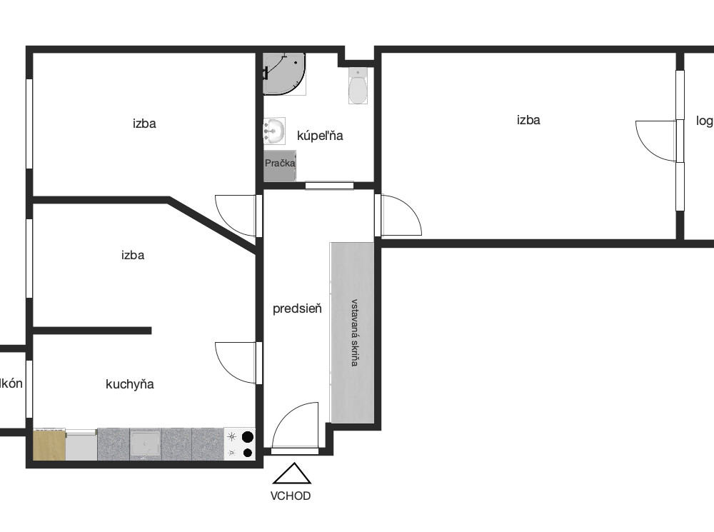 3-izbový byt, Staré mesto