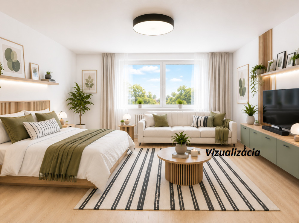 Priestranný 1-izbový byt 37,5 m² vrátane pivnice, Baltská – výhľad do zelene, pokojná lokalita