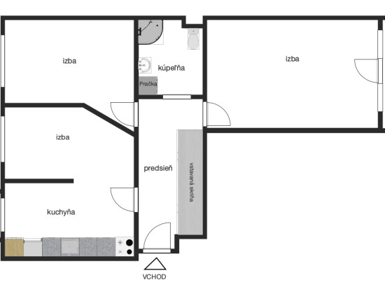 3-izbový byt, Staré mesto