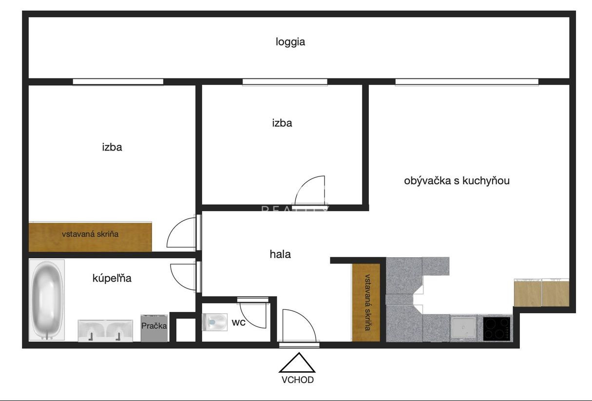 SLNEČNÝ 3-IZBOVÝ BYT S VEĽKOU LODŽIOU V NOVOSTAVBE SKYBOX